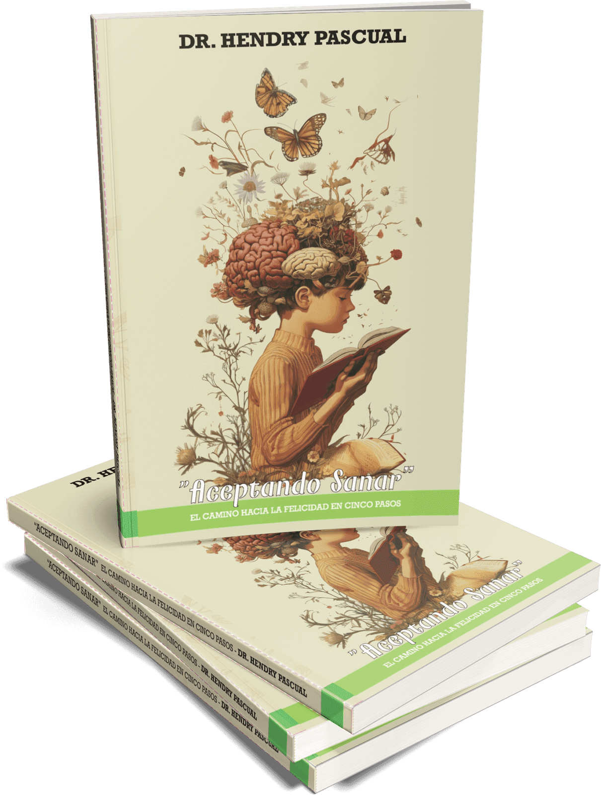 Printed copies of the book Aceptando Sanar